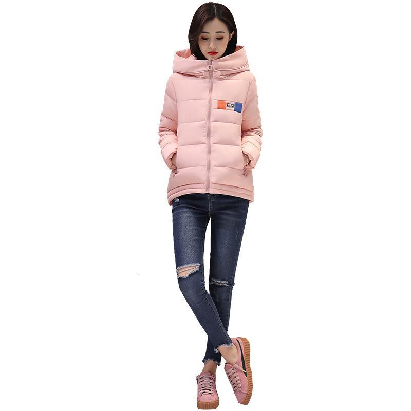 2017秋冬新款羽绒棉服女韩版短款连帽宽松棉衣外套棉袄 2XL 果绿