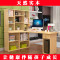 实木转角桌台式电脑桌松木书桌书柜组合儿童学习桌家用写字台包邮_2 B款左书架