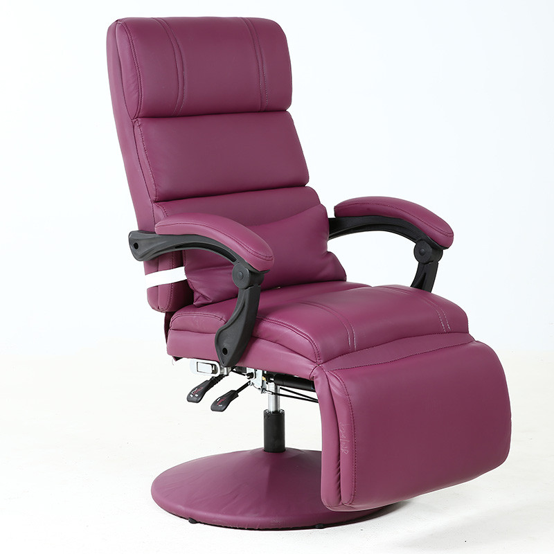 美容院专用绿色美容躺椅子可躺面膜体验椅升降电脑椅家用折叠_1 紫色韩皮+圆盘脚
