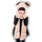 贝迪牛秋冬学生韩版套装可爱帽子围巾手套三件套儿童熊猫保暖围脖 1岁-8岁 黑白熊猫帽子围巾手套一体