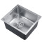 不锈钢厨房大水槽大单槽吧台洗菜盆洗碗池台上台下阳台洗衣槽 4034单槽带提篮下水(444X384)