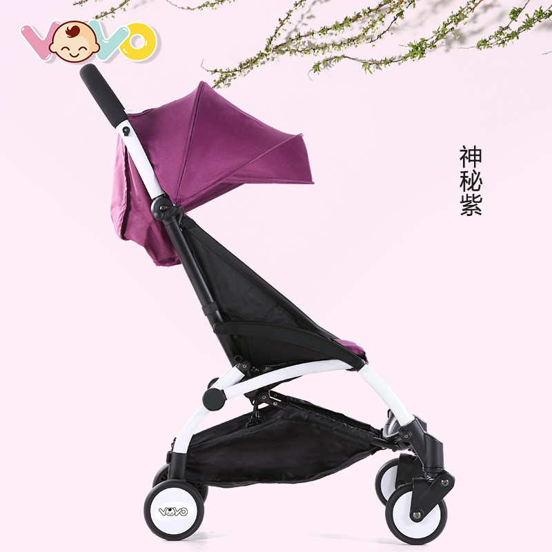 VOVO婴儿推车超轻便折叠便携式可坐躺宝宝幼儿童小孩简易迷你伞车 升级版牛津-神秘紫