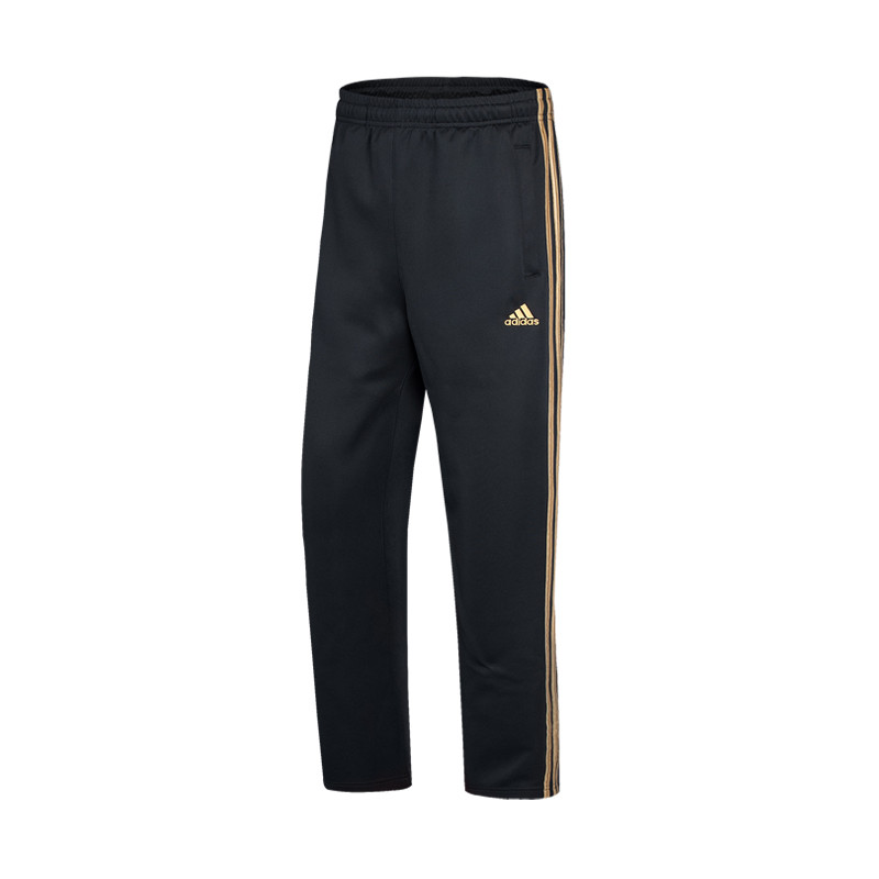 阿迪达斯2017秋季新款男装运动长裤休闲跑步针织裤 XL 黑金三条纹(南韩丝)