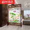座屏实木卧室单屏风隔断现代简约皮革镂空中式客厅九鱼图折屏A款整装 80*180双镂空