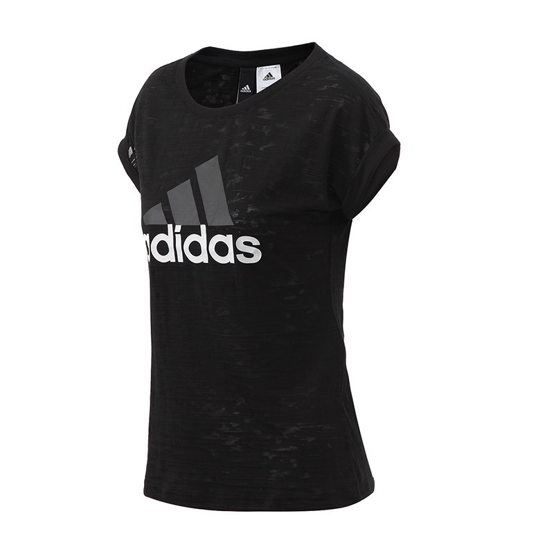 adidas阿迪达斯女装短袖T恤2017新款运动服 BK5072 黑色 L