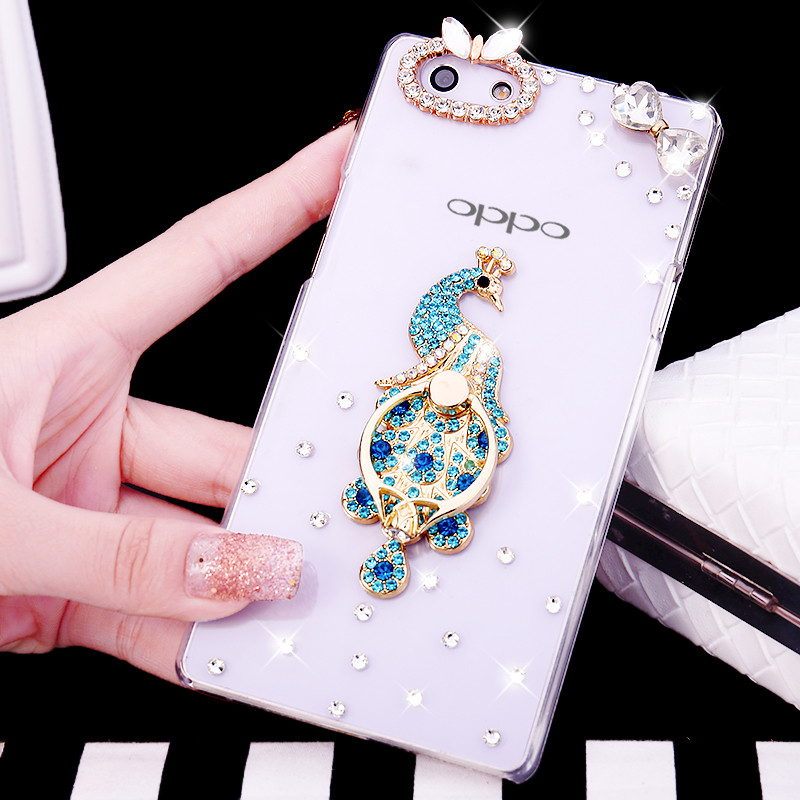 oppo8207手机壳oppor套r1copopr8205硬oppr女op指环opr女o 青色孔雀