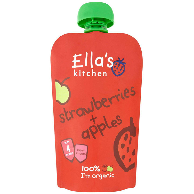Ella’s Kitchen 艾拉的厨房 第一阶段草莓苹果婴儿混合果泥 120克/袋