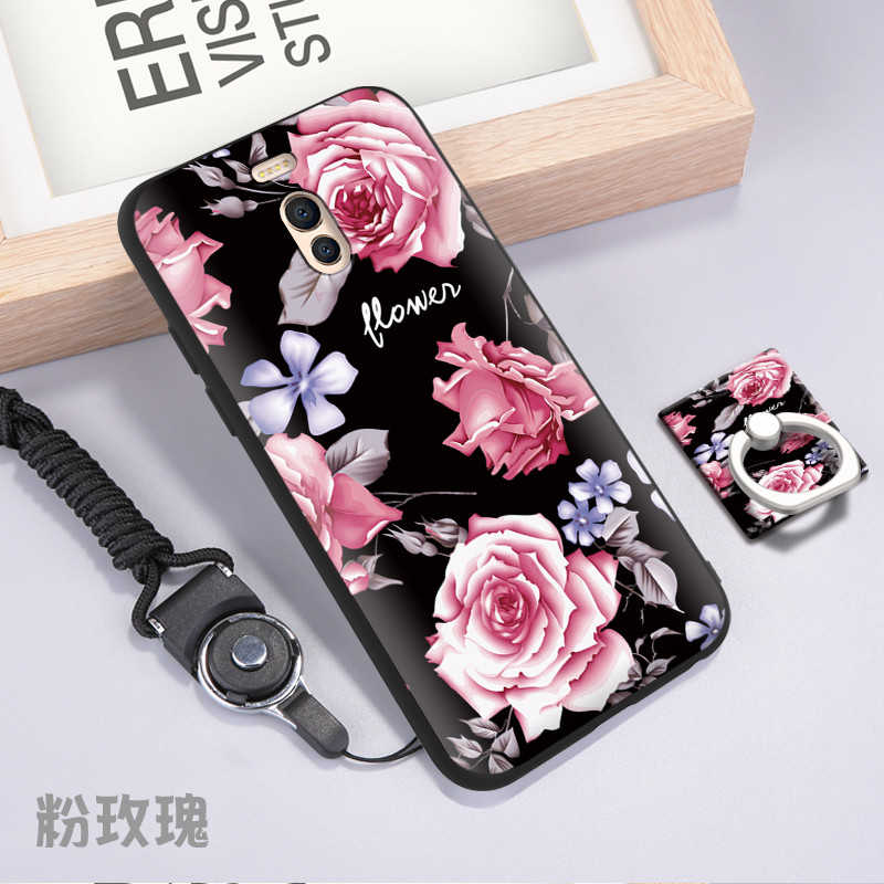 魅族魅蓝note6手机壳m6noto硅胶noet6防摔nont6男nete6女魅兰韩国 粉玫瑰+指环+挂绳