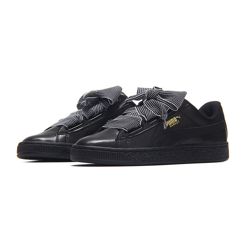 Puma/彪马 女鞋 Basket Heart蝴蝶结丝带松糕女子休闲鞋板鞋365198-01-03 黑色 37
