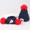 贝迪牛+冬季婴儿宝宝帽加绒麻花小猫毛线套头帽围脖两件套 黑色五星毛球毛线2件套 均码（3岁-10岁）