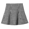 洛诗琳2017秋季新款女简约时尚优雅黑白千鸟格修身呢子A摆半身裙 M 千鸟格