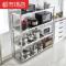 厨房置物架落地4层多功能收纳架锅架不锈钢微波炉架烤箱架储物架_1 长80宽45高155四层加厚