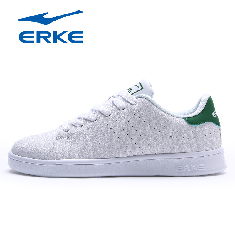 鸿星尔克(ERKE)2018新款男士潮流小白鞋系带低帮耐磨防滑休闲板鞋51118101035