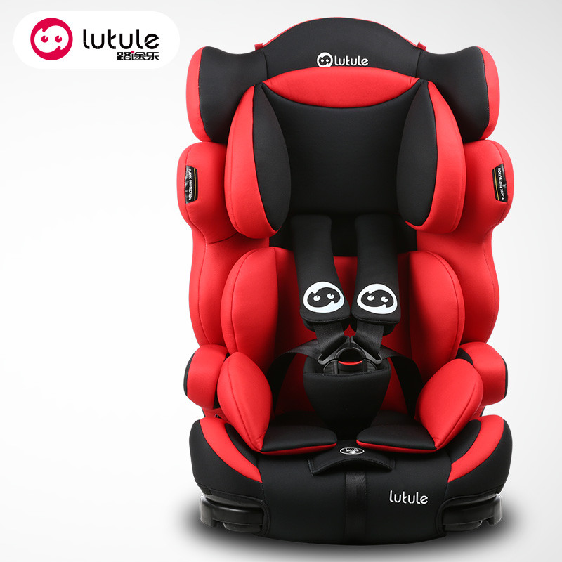 路途乐儿童安全座椅3C认证宝宝婴儿汽车用五点式儿童座椅9月-12岁 旗舰红-2016热销款