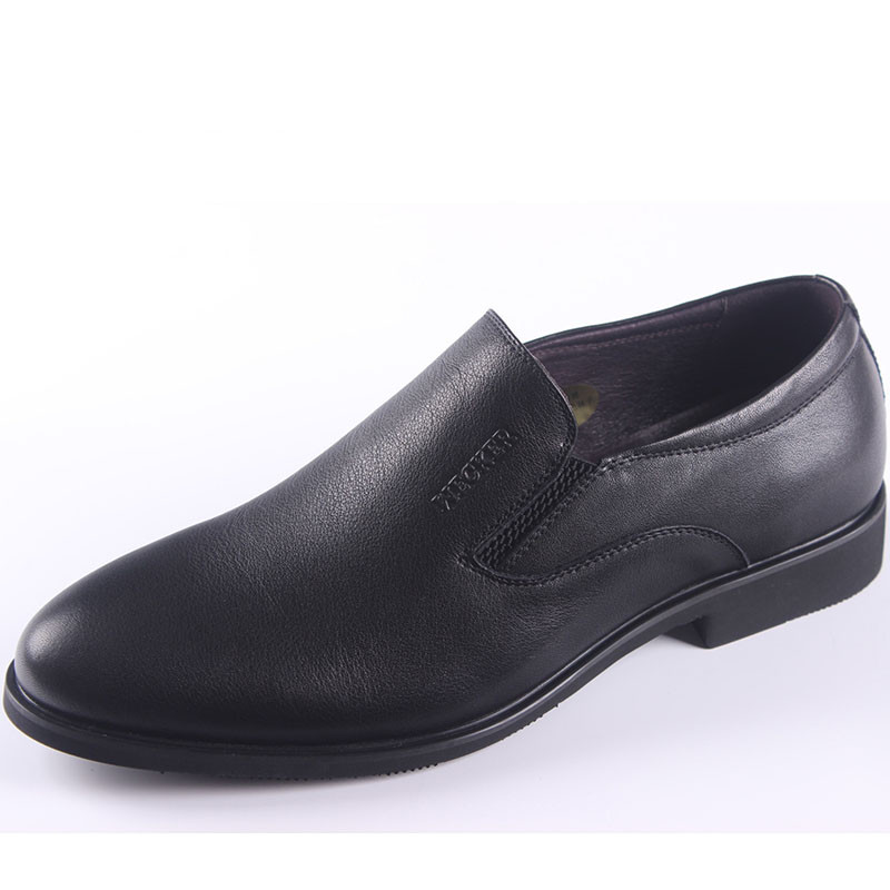 老爷车男鞋2017秋季新款真皮软底软面英伦商务正装皮鞋17278 黑色 43码