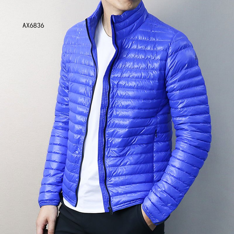 阿迪达斯羽绒服男2017冬季轻薄保暖休闲防风立领外套AX6836 L180/100A AX6836