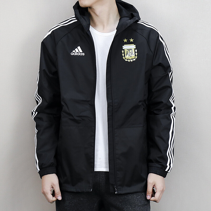 adidas阿迪达斯装2018春季新品足球运动服连帽梭织夹克外套CF2587 3XL 默认颜色