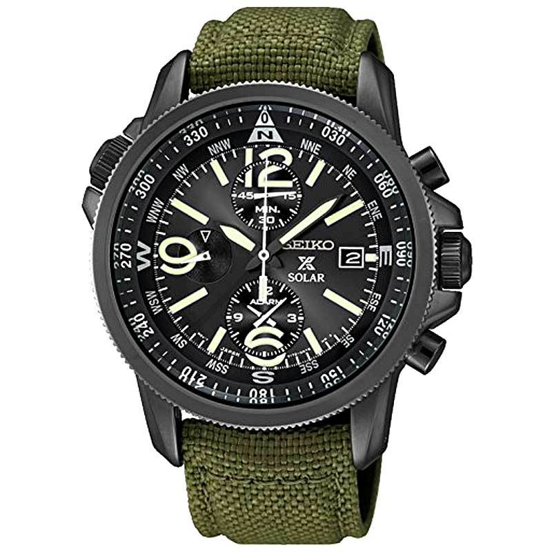 精工SEIKO手表 Prospex系列 太阳能响闹计时表石英男表 SSC295J1 SSC295J1