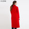 Aline/阿莱2017冬季新款双面呢大衣通勤风气质保暖舒适羊毛大衣 L 红色