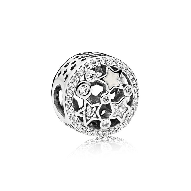 PANDORA潘多拉 星辰闪烁925银 珐琅串饰 796373CZ 银色