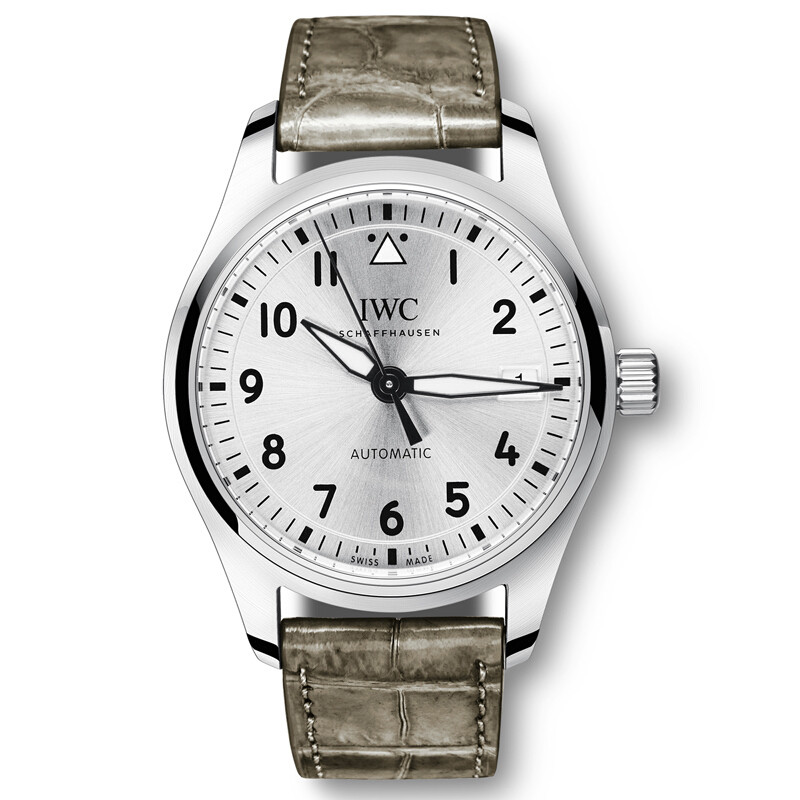 万国(IWC)手表 飞行员系列机械男表IW327001 深灰色表带银灰表盘中性款