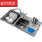 304不锈钢水槽双槽三槽洗菜盆厨房多功能加厚碗池套餐X定制 拉丝91*43R套餐D