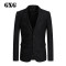 GXG西装男装冬季男士修身时尚休闲都市流行黑色西服#64101286 185/XXL 黑色