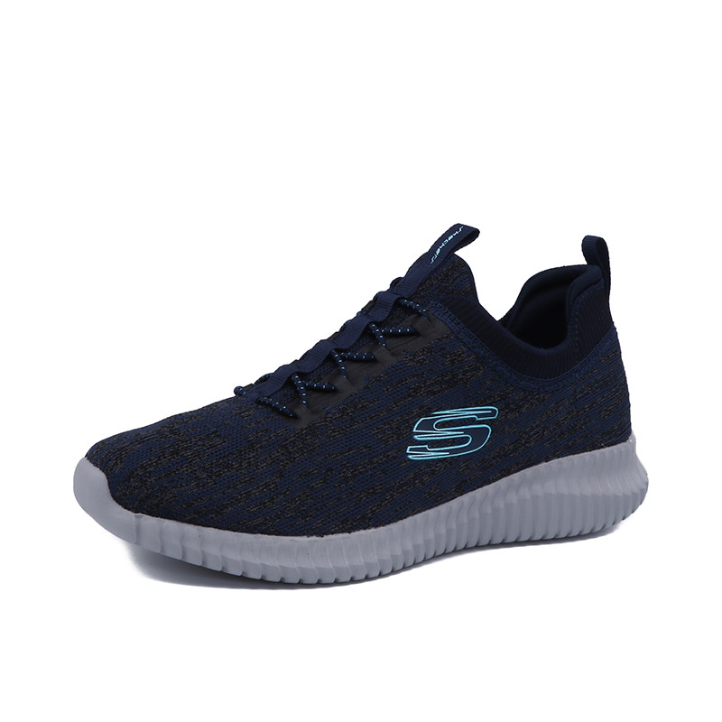 Skechers斯凯奇男鞋橡筋一脚蹬运动鞋 网布透气户外休闲鞋52642 52642/NVBL 45码