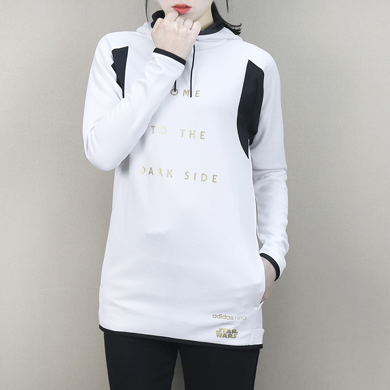 Adidas/阿迪达斯 NEO女子卫衣 新款连帽防风保暖运动休闲套头衫|BQ0726 M(165/88A) BQ0726