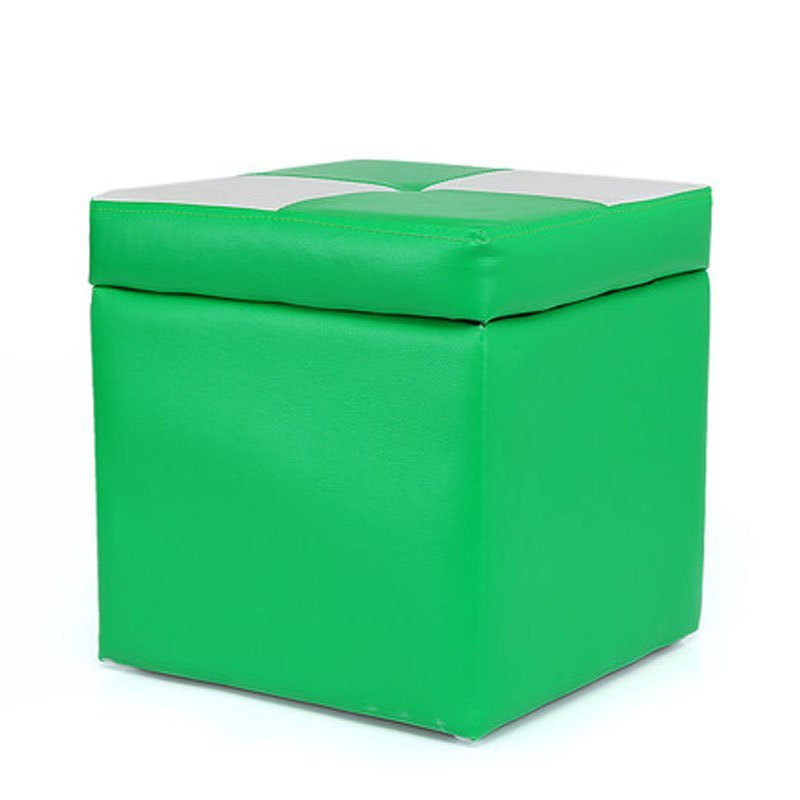 家用皮登可爱储物换鞋凳塑料方凳实木框架板凳可定制小凳子矮凳儿童多色多款生活日用收纳用品收纳_2 30款可储物→绿与白