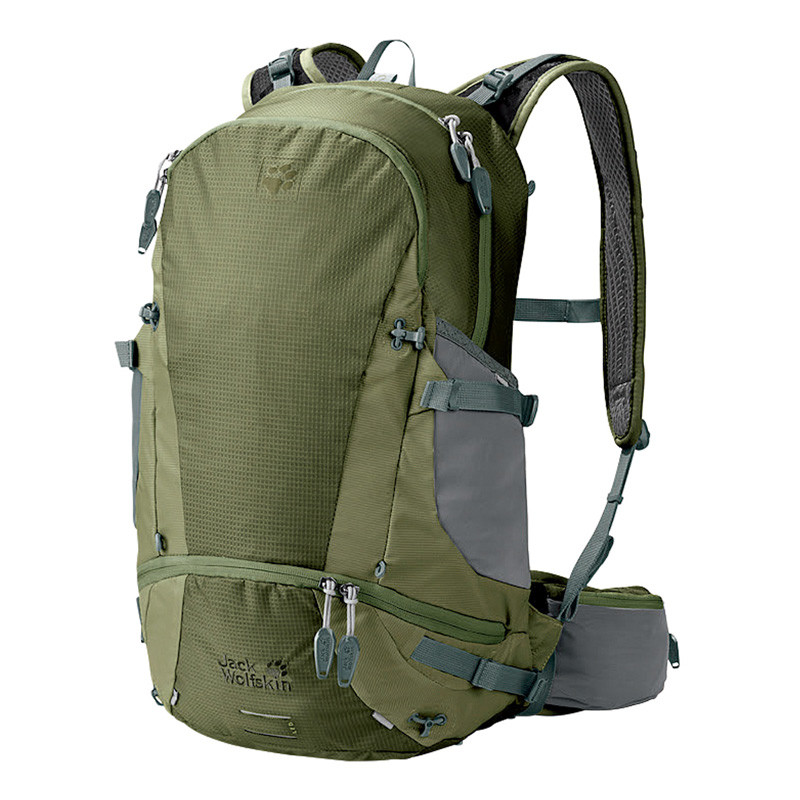 JackWolfskin狼爪30L耐磨实用中性远足包2002293 5052森林绿
