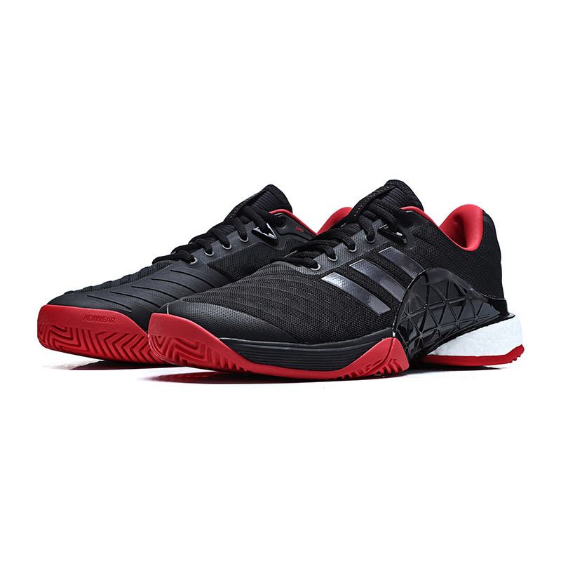 adidas阿迪达斯男子网球鞋新款BARRICADE 2018 BOOST运动鞋CM7829 CM7829一号黑色+灰+夜金属灰 44.5码