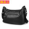 2017新款单肩包斜挎休闲男士皮包潮流时尚PU皮包水饺包男包 黑色