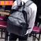 休闲男士双肩包男士背包韩版学生书时尚潮流运动旅行电脑包潮_17 双层双拉链黑色-升级后背PU皮-大号