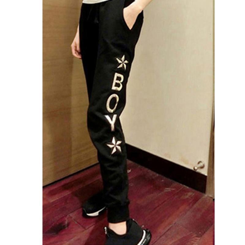 18款式潮牌boymosch秋冬哈伦裤运动裤卫裤垮裤长裤男女加绒情侣休闲裤_9 M A11绣花裤