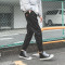 18款式LMTNZD春季百搭显瘦加绒加厚束脚裤男士韩版休闲宽松收口小脚裤子 XL 藏青色