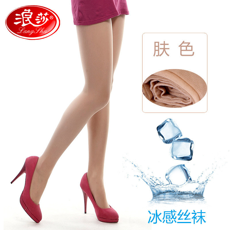 浪莎官方正品丝袜春夏冰感清凉包芯丝加档连裤打底袜子女厂家批发 均码 肤色
