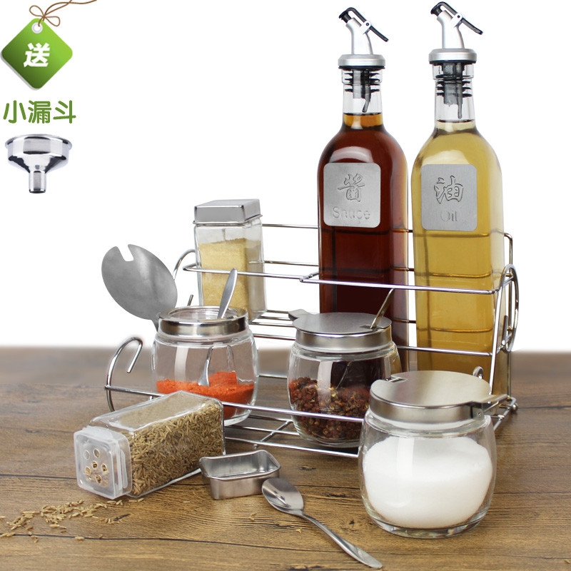 【巧妈妈(clevermama)系列】收纳盒调料盒 调味罐套装玻璃调料瓶密封