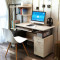 神州行EASYOWN 蔓斯菲尔电脑桌 家用电脑桌台式桌简约书桌现代办公桌烤漆写字台 A款120CM核桃木色