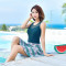 海波特 SEA BBOT 泳衣 女连体裙式修身显瘦遮肚聚拢大码保守平角裤 沙滩休闲温泉游泳装 8167 XXL 宝蓝色