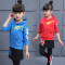 2017新款欧美童套装女童夏款中大童儿童花边两件套潮童装 140码(建议身高130厘米) 桔色