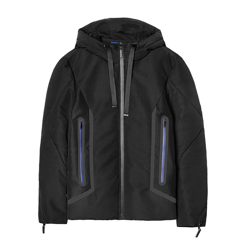 Lilbetter男士冬季外套潮牌韩版修身连帽棉服防寒加厚短款棉衣男9174100801 黑色 185/XXL