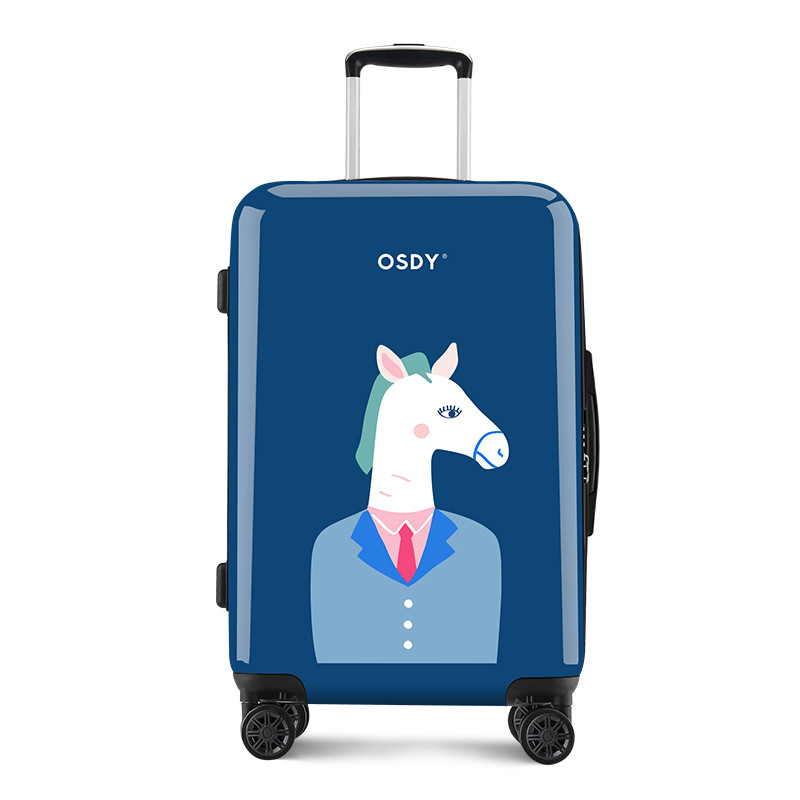 OSDY新品卡通印花拉杆箱20寸便携登机箱O-Y3 蓝色 20