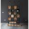 美式LOFT工业风客厅书架复古书柜铁艺隔搁板置物架实木隔断展示架长1.5*高2.1米送9木_6 长方形木盒