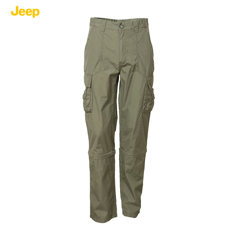 JEEP/吉普男士 休闲纯色松身 中腰休闲裤 JS14WP115 84 军绿色N4
