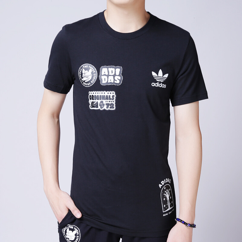 Adidas阿迪达斯三叶草男装2017秋季新款运动休闲透气短袖T恤BS316 XL 默认颜色