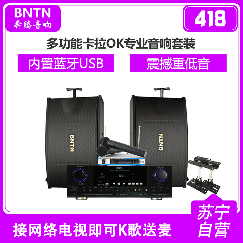 奔腾（BNTN）家庭影院KTV音响套装卡包全套音箱 会议家用音响 重低音卡拉OK套装 大功率电视客厅K歌音响送无线话筒