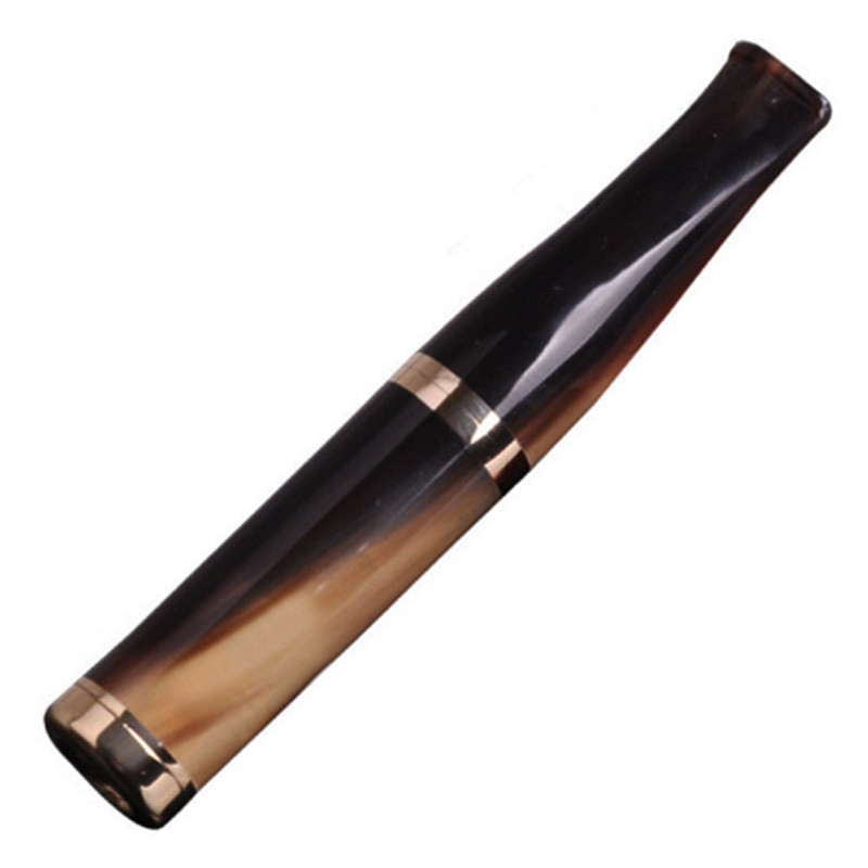 大将军牦牛角烟嘴 粗细烟两用 双重过滤器组合烟具 循环短芯过滤咀