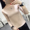 18款式毛衣女套头春秋2018新款韩版条纹针织打底衫女长袖百搭上衣服女装 均码 套餐4【8001灰色+8006白色】