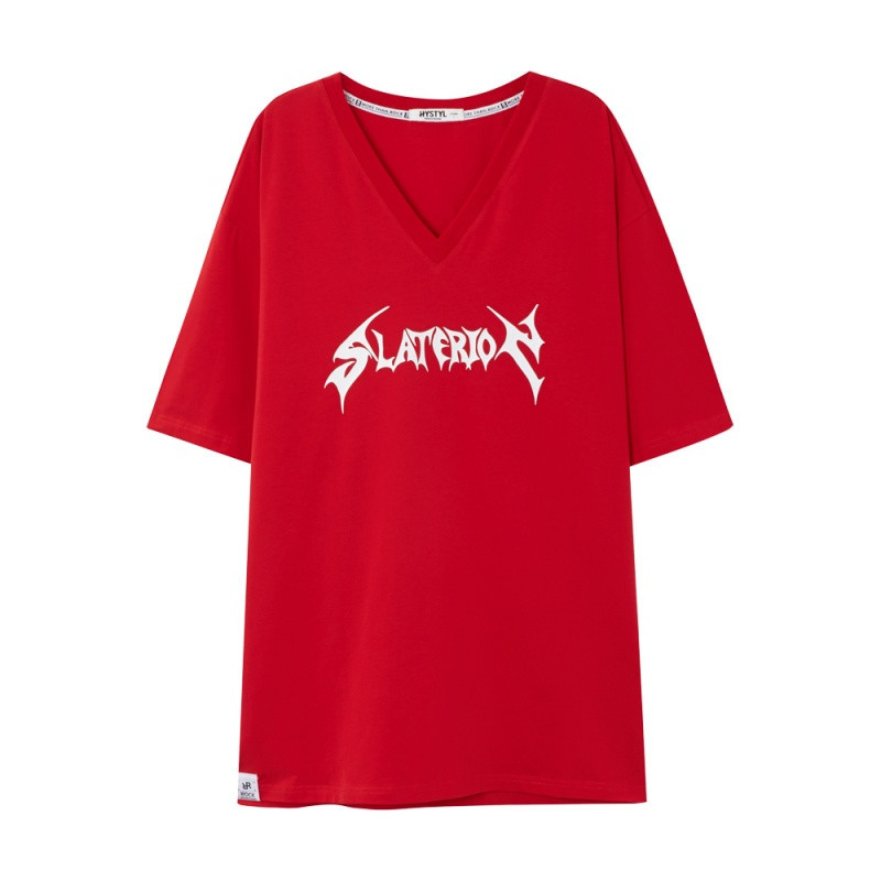 美特斯邦威短袖T恤男夏装哥特文字印花726299_1 160/84A/XS 缎红71